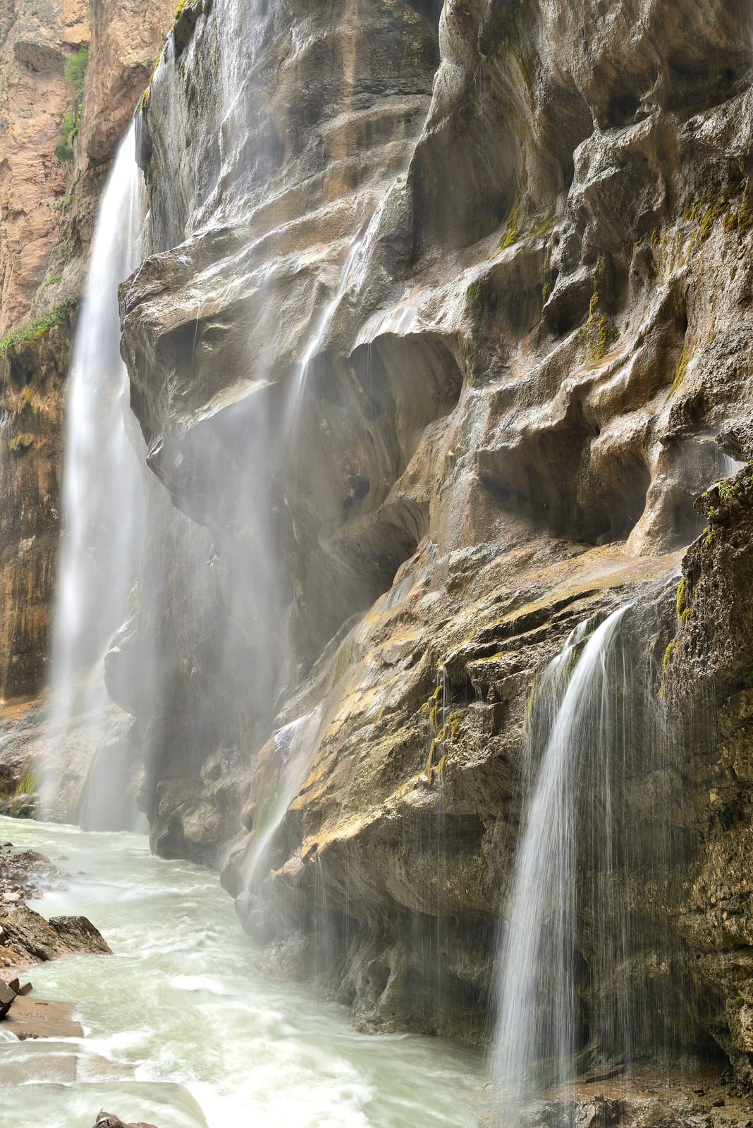 Chegem waterfall beside the Chegem River
