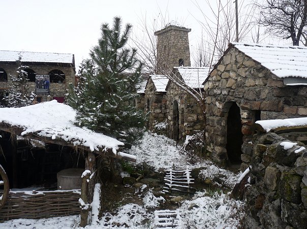 Stone buildings at Dondi-Yurt